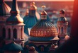 Quarter latin parisian roofs and domes at sunrise Paris, France. Generative AI