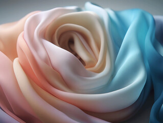 Closeup Light color silk fabric background, generative AI
