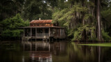 Fototapeta Tulipany - cabin on the bayou