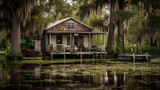 Fototapeta Tulipany - house on the bayou