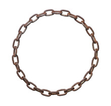 Rusty Chain Circle (with Clipping Path) Isolated On White Background