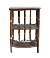 Wall Mural - old wooden shelf (with clipping path) isolated on white background