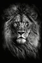Majestic Lion , Artistic Graphic Design,portrait - Generative Ai