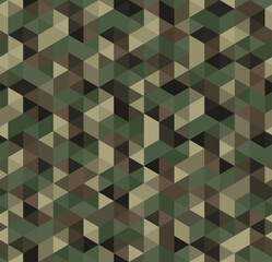 Canvas Print - abstract green, beige and tan camo background. vector polygonal design