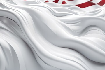 Wall Mural - Twisted Waves of Red, White, and Blue: A Modern Minimalist 3D Rendering of the United States Flag on a Smooth White Background, Generative ai