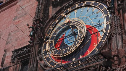the medieval astronomical clock in the old town square in prague, czechia