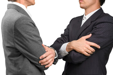 Poster - Close up Confident Businessmen in Black Elegant Business Suits with Crossed Arms