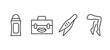 © Abstract - set of beauty and elegance thin line icons. beauty and elegance outline icons included deodorant, big makeup box, tweezers, legs vector.