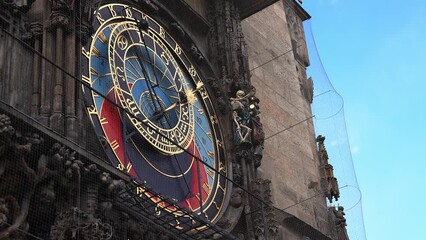 Wall Mural - The medieval astronomical clock in the Old Town square in Prague, Czechia