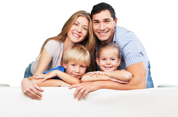 beautiful smiling family sitting