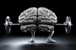 © Arc - Human brain lifting weight. Generative AI.