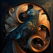 A Stunning Interpretation Of A Parrot Highly Detailed And Intricate Hypermaximalist Ornate Luxury Elite Haunting Matte Painting Cinematic Cgsociety In The Style Of Ernst Haeckel Erte Amanda Sage 