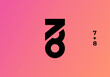 Geometric number 78 logomark template