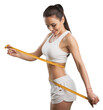 © BillionPhotos.com - The girl taking measurements of her body in white fitness clothes