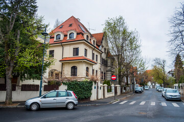 Wall Mural - View of Elie Wiesel Square located in Bucharest's District 1, at the intersection of Sofia and Emil Zola streets