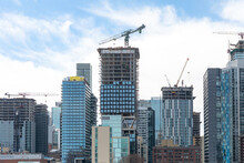 Highrise Construction Transforms The City Skyline Amid An Ongoing Condominium Boom In Toronto