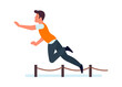 © VectorBum - Man trip over chain. Person stumble and falling down