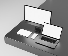 Responsive Web Design and website Mockup, Devices Mock up, Smartphone desktop tablet laptop template Mockup