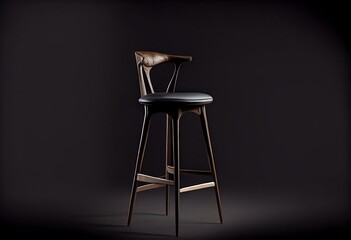 Woodlands Bar Stool with white background,HENRIKSDAL Bar stool with backrest, Bar stool with backrest frame, Stag Bar Stool Mocca with white background. Generative AI