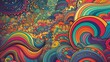 An abstract colorful psychedelic background. Generative AI. 