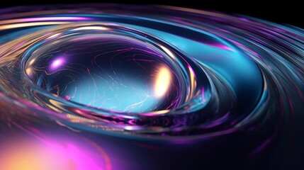 Wall Mural - abstract fluid iridescent holographic neon curved wave in motion colorful background, gradient desig