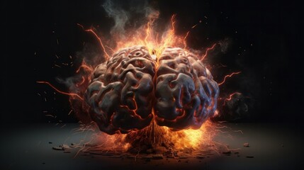 Wall Mural - Abstract colorful brain, idea concept. Generative ai