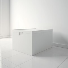Aufkleber - A blank, white space. the box's interior room. For your company project, create a mockup. Generative AI