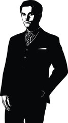 Wall Mural - business man silhouette