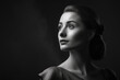 © aicandy - Timeless portrait of a woman with classic and elegant features in monochromatic style, generative ai