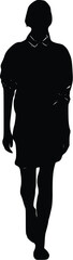 Wall Mural - woman walking silhouette