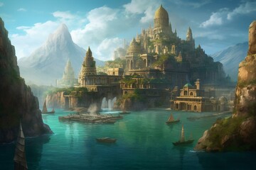 Wall Mural - city ​​of atlantis generative ai