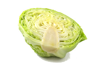 Wall Mural - Half of white cabbage isolated on white background