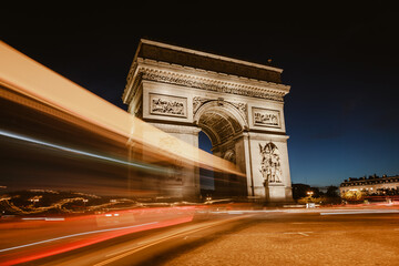 Wall Mural - Night view of Arc de Triomphe - Triumphal Arc in Paris, France