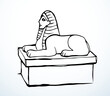 Vector drawing. Egyptian sphinx monument
