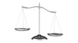 © Artem - Silver imbalance Libra scales of justice isolated on transparent background. Scales concept. 3D render