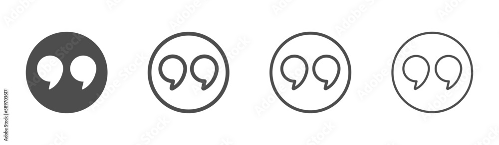 Iconic quotation marks flat vector symbols Stock Vector | Adobe Stock