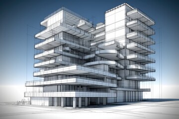 Wall Mural - modern building with numerous windows and glass façade. generative ai