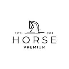 Canvas Print - Horse logo with minimalistic and modern lines suitable for businesses engaged in technology and other general businesses