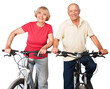 © BillionPhotos.com - Portrait of happy senior couple  riding bikes
