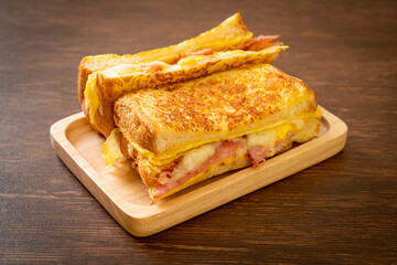 Wall Mural - French toast ham bacon cheese sandwich