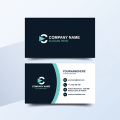 Wall Mural - Double-sided creative business card template Landscape orientation Horizontal layout Vector illustration