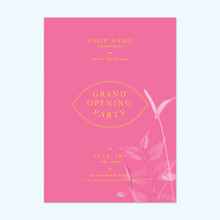 Floral Party Invitation Card Template Design, Anthurium Flowers Pink