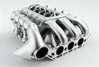 Vehicle Exhaust Manifold 3D rendering on white background. Generative AI