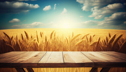 Poster - Empty old wooden table background