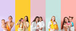 © Pixel-Shot - Collage with happy mothers and their children on color background