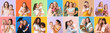 © Pixel-Shot - Collage with happy mothers and daughters on color background