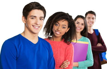 Sticker - Group of students  isolated over a white background