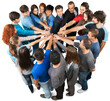 © BillionPhotos.com - Top View of People in Circle with Their Hands Together