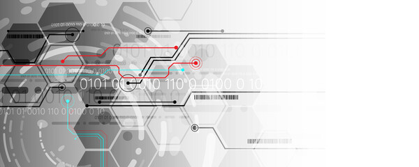 Wall Mural - abstract background image technology concept with network circuit and communication data processor