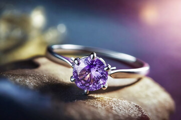 rings with lavender,Lavender background, purple gemstone ring, purple diamond